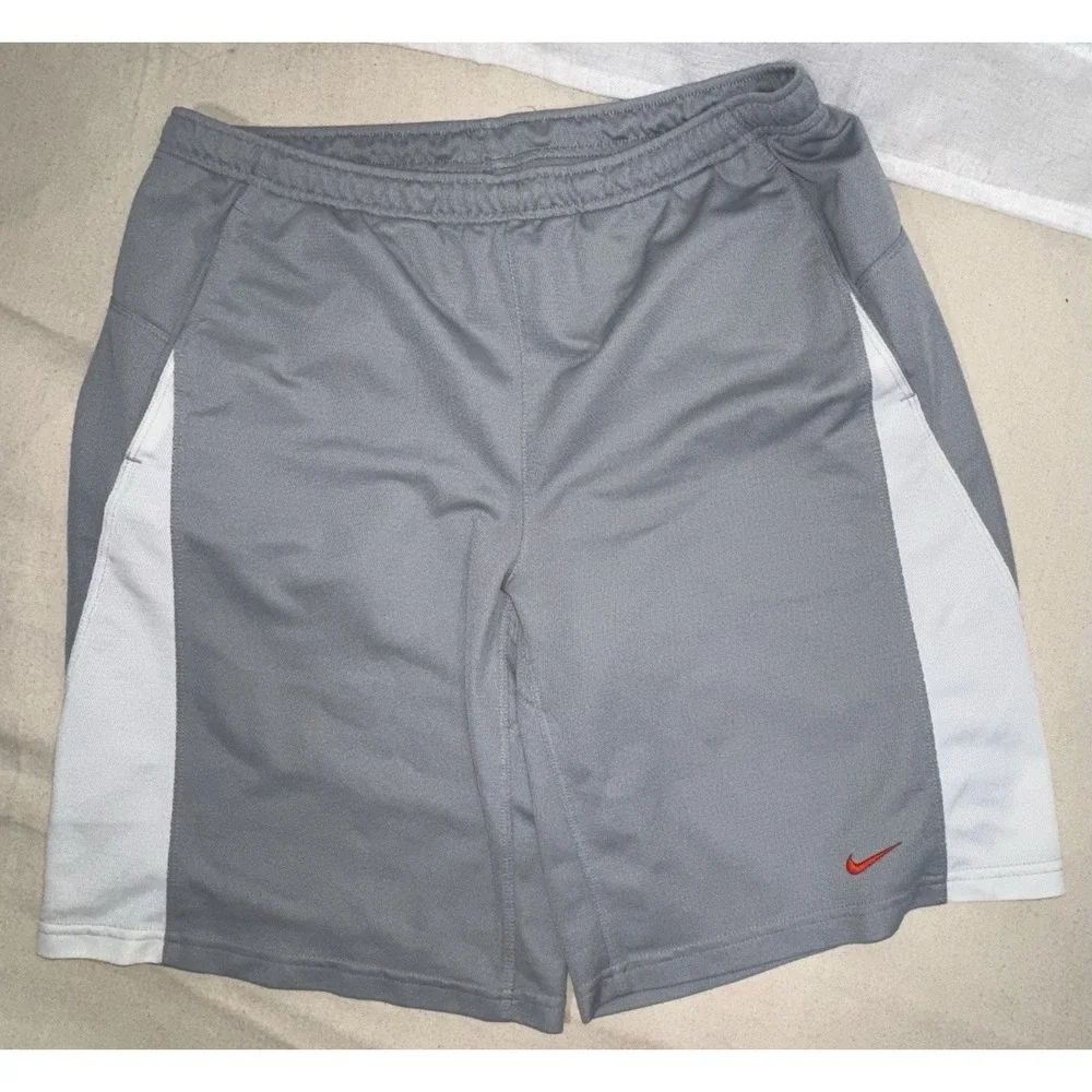Vintage‎ Nike Shorts Men's Large L Blue Orange Dazzle Shimmer Basketball Gray